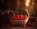 A Basket Overflowing With Fresh, Juicy Strawberries Royalty Free Stock Photo