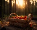 A Basket Overflowing With Juicy, Ripe Strawberries Royalty Free Stock Photo