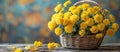 Basket Overflowing With Yellow Chrysanth