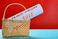 Basket with paper roll written with BLACK FRIDAY SALE Royalty Free Stock Photo