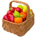 Basket with paprika.