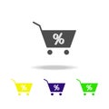 basket percentage multicolored icons. Element of popular sale icon. Premium graphic design outline icon. Signs and symbols outline