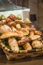 Basket with porcini mushrooms Royalty Free Stock Photo