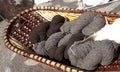 Basket of skeins of wool Royalty Free Stock Photo