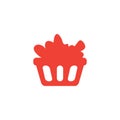 Basket Red Icon On White Background. Red Flat Style Vector Illustration Royalty Free Stock Photo