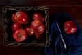 Basket of red pomegranates