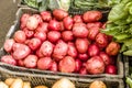 Basket of red potatoes at the market Royalty Free Stock Photo