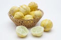 Basket of ripe lemon cucumbers Royalty Free Stock Photo