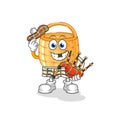 Basket scottish with bagpipes vector. cartoon character Royalty Free Stock Photo
