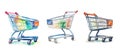 basket shopping cart ai generated watercolor