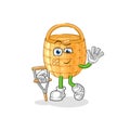 Basket sick with limping stick. cartoon mascot vector