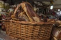 Basket of smoked ham