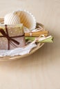 Basket with Soap and Aromatic Sticks