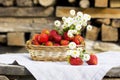 Basket with strawberries