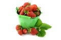 Basket of Strawberries on white isolated background Royalty Free Stock Photo