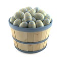 Basket of striped easter eggs Royalty Free Stock Photo