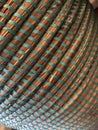 Basket texture, straw and turquoise rubber band Royalty Free Stock Photo