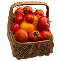 Basket with tomatoes.