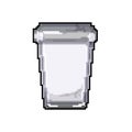 basket trash bin garbage game pixel art vector illustration