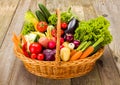 Basket with various fresh vegetables Royalty Free Stock Photo