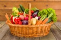 Basket with various fresh vegetables Royalty Free Stock Photo