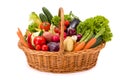 Basket with various fresh vegetables Royalty Free Stock Photo