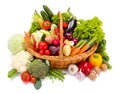 Basket with various fresh vegetables Royalty Free Stock Photo