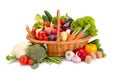 Basket with various fresh vegetables Royalty Free Stock Photo