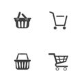 Basket vector icon, Shopping Sign Online Royalty Free Stock Photo