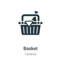 Basket vector icon on white background. Flat vector basket icon symbol sign from modern camping collection for mobile concept and