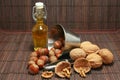 Basket of walnuts and hazelnuts