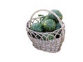 Basket with watermelons.