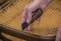 Basket weaving in a sheltered workshop