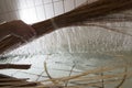 Basket weaving in a sheltered workshop Royalty Free Stock Photo