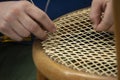 Basket weaving in a sheltered workshop Royalty Free Stock Photo