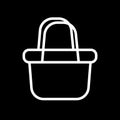 Basket- white linear Basket vector illustration symbol icon