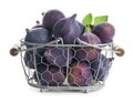 Basket with whole purple figs