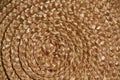 Basket wicker braid weave texture, Circle straw macro background Royalty Free Stock Photo