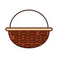 Basket wicker handle ornament line and fill icon