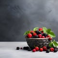 Basket with wild berries