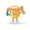 Basket winner with trophie. cartoon character Royalty Free Stock Photo