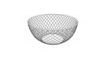 Basket wire mesh bowl outline with diamond lattice pattern, kitchen storage container isolated featuring Royalty Free Stock Photo