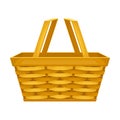 Basket Woven from Bark Strips as Container for Harvesting and Storage Vector Illustration Royalty Free Stock Photo