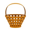 Basket Woven from Bark Strips as Container for Harvesting and Storage Vector Illustration