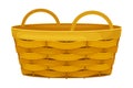 Basket Woven from Bark Strips as Container for Harvesting and Storage Vector Illustration