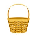 Basket Woven from Bark Strips as Container for Harvesting and Storage Vector Illustration Royalty Free Stock Photo