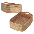 Basket of woven fabric, natural material, krajood - low shape