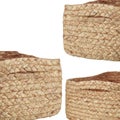 Basket of woven fabric, natural material, krajood - low shape