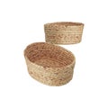 Basket of woven fabric, natural material, krajood - low shape