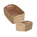 Basket of woven fabric, natural material, krajood - low shape